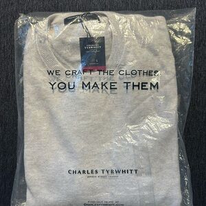 Charles Tyrwhitt Cashmere Crewneck Sweater in Silver